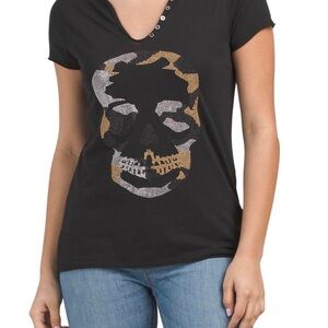 Zadig & Voltaire Black Tee with Skull Design